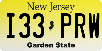 NJ license plate I33PRW