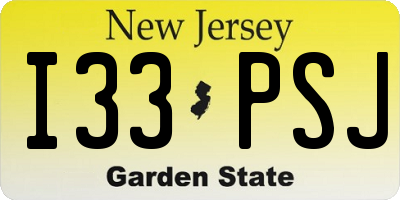 NJ license plate I33PSJ