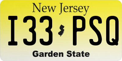 NJ license plate I33PSQ