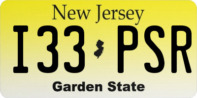 NJ license plate I33PSR