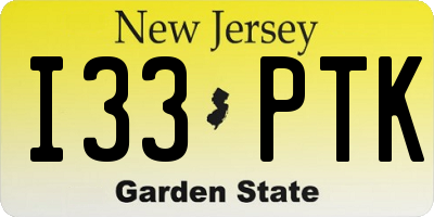 NJ license plate I33PTK