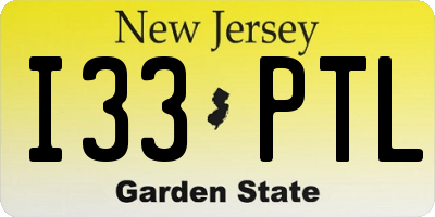 NJ license plate I33PTL