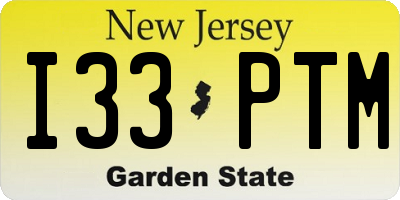 NJ license plate I33PTM