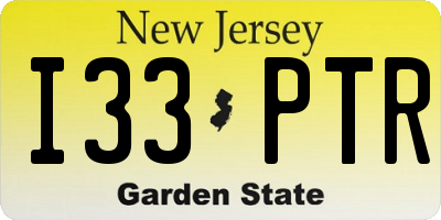 NJ license plate I33PTR