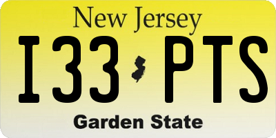 NJ license plate I33PTS