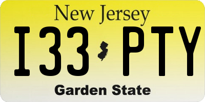 NJ license plate I33PTY