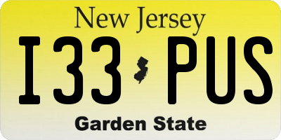 NJ license plate I33PUS