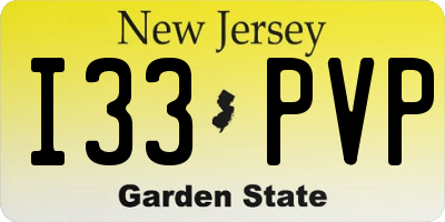 NJ license plate I33PVP