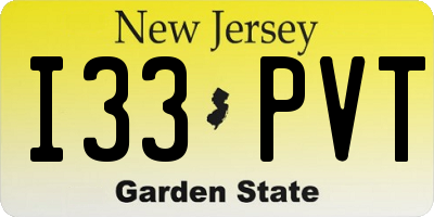NJ license plate I33PVT