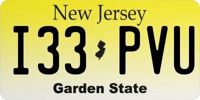 NJ license plate I33PVU