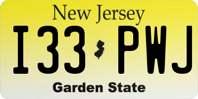 NJ license plate I33PWJ