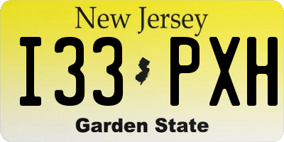 NJ license plate I33PXH
