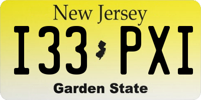 NJ license plate I33PXI