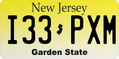 NJ license plate I33PXM