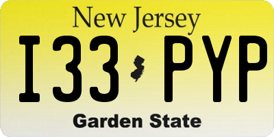 NJ license plate I33PYP