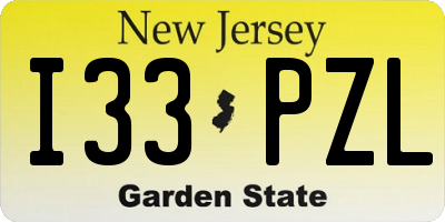 NJ license plate I33PZL