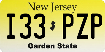 NJ license plate I33PZP