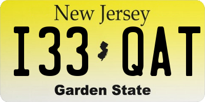 NJ license plate I33QAT