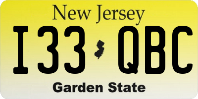 NJ license plate I33QBC