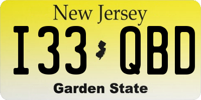 NJ license plate I33QBD