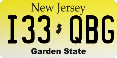 NJ license plate I33QBG