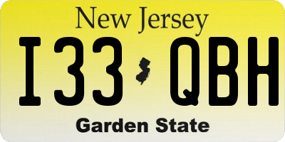 NJ license plate I33QBH