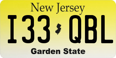 NJ license plate I33QBL