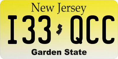 NJ license plate I33QCC