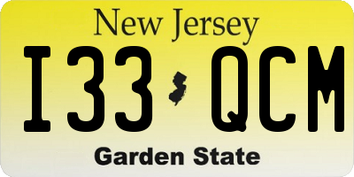NJ license plate I33QCM