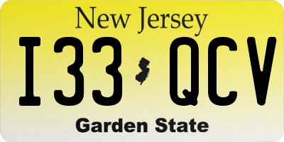NJ license plate I33QCV