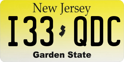 NJ license plate I33QDC