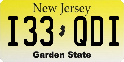 NJ license plate I33QDI