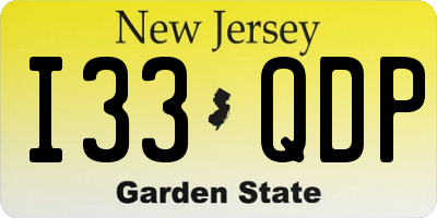 NJ license plate I33QDP
