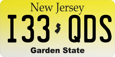 NJ license plate I33QDS