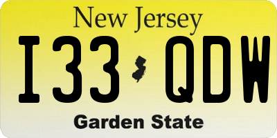 NJ license plate I33QDW