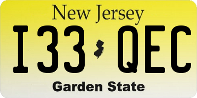NJ license plate I33QEC