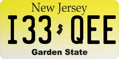 NJ license plate I33QEE