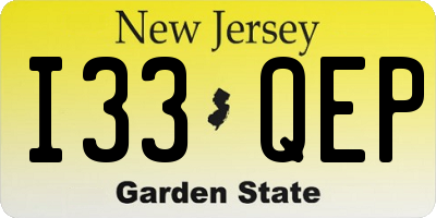 NJ license plate I33QEP