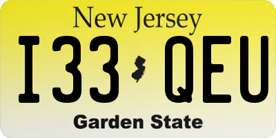 NJ license plate I33QEU
