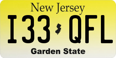 NJ license plate I33QFL