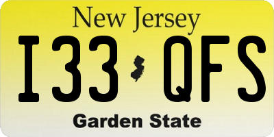 NJ license plate I33QFS