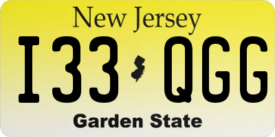 NJ license plate I33QGG