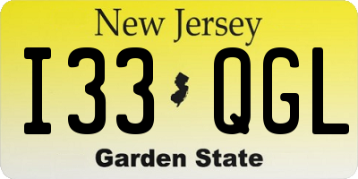 NJ license plate I33QGL