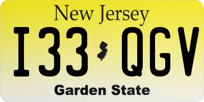 NJ license plate I33QGV