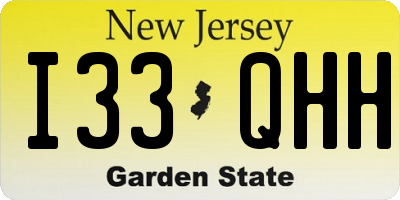NJ license plate I33QHH