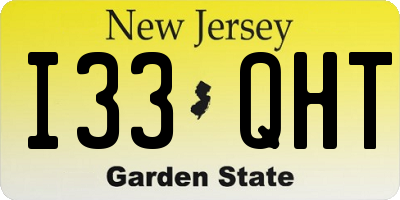 NJ license plate I33QHT
