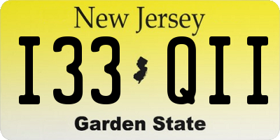 NJ license plate I33QII
