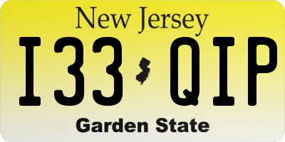 NJ license plate I33QIP