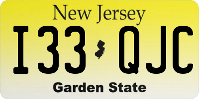 NJ license plate I33QJC