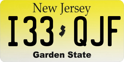NJ license plate I33QJF